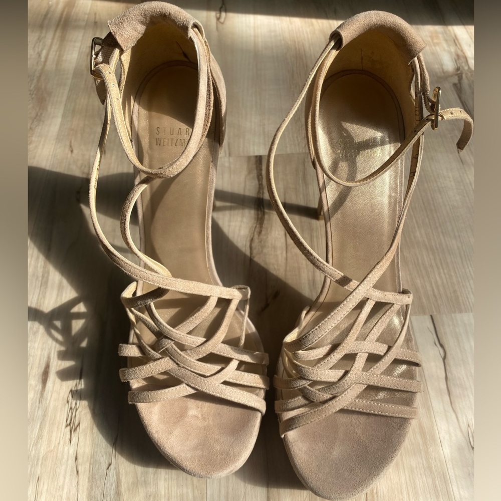 Stuart Weitzman Strappy Suede Heels